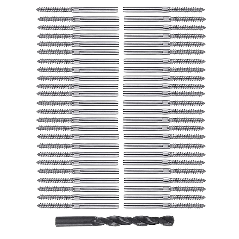 Swage Lag tornillos izquierda y derecha para barandilla de Cable de 1/8 pulgadas, cubierta de escalera de acero inoxidable 316 barandilla poste de madera SISTEMA DE balaustres 30 P