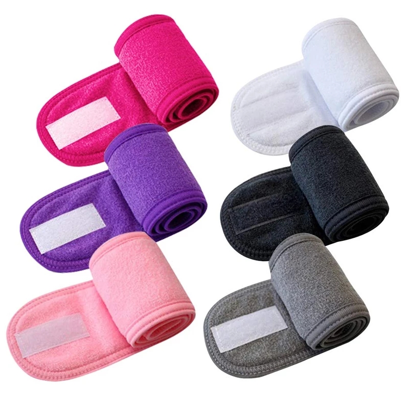 1pc Spa Makeup Soft Toweling Hairband Women Non-Slip Adjustable Sports Headband Yoga Bath Shower Wide Head Band