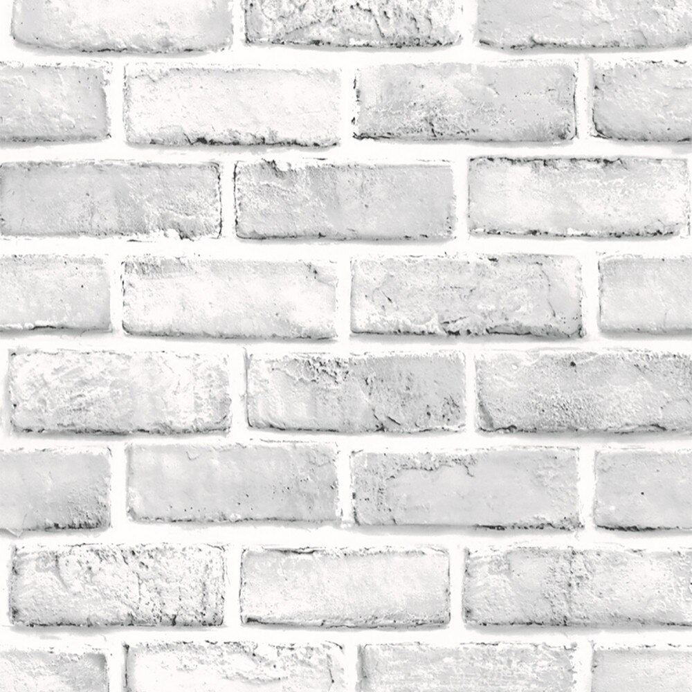 White brick wall 3D simulation wall sticker 3D Brick Stone Rustic Effect Self-adhesive Wall Sticker Home Decor Sticker mural: Default Title