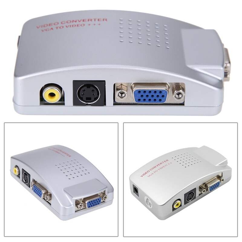 Universal VGA to AV Video Converter RCA Signal Adapter Converter Video Switch Box Composite for Computer Laptop PC