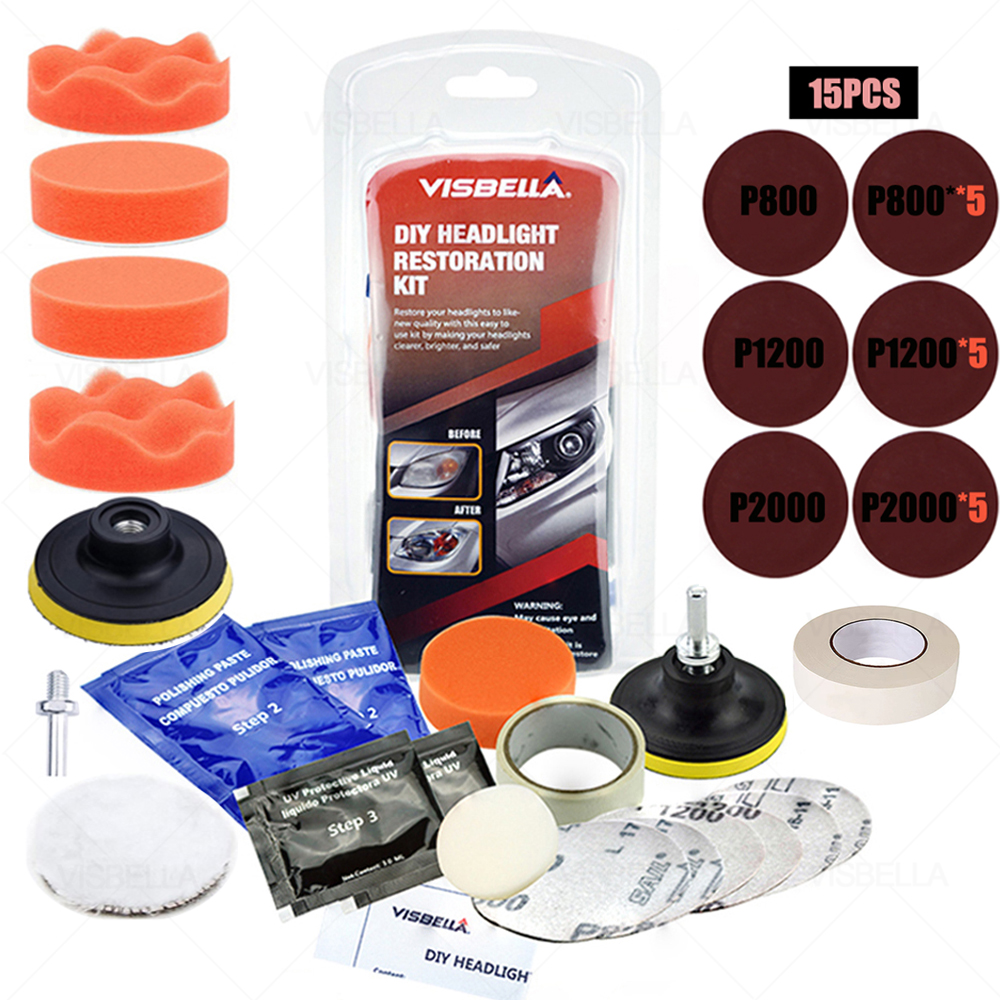 Car Headlight Restoration Polishing Kits Headlamp Repair Kits Car light Lens Polish Polisher Cleaning Paste Refurbish Paint Care: Package 5