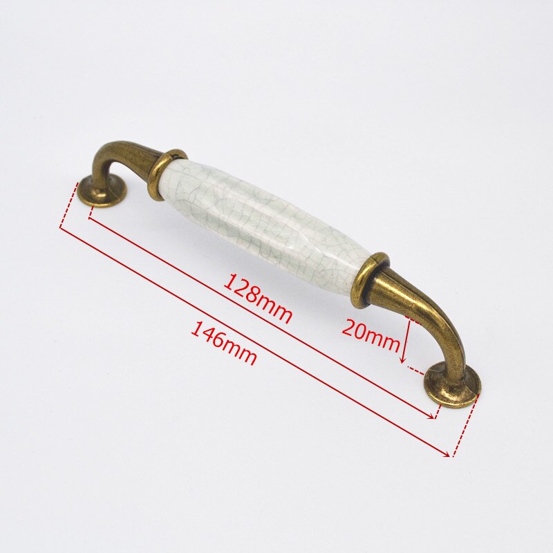 White Ceramic Furniture Handles Drawer Pulls Closet Handle Kitchen Cabinet Handles Gold: Antique 2-128mm