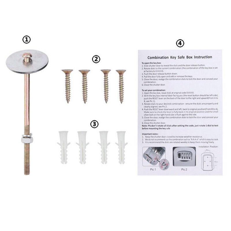 EGFirtor Smart Code Password Key Lock Box Storage Key Wall Mounted Key Safe Box Waterproof Outdoor Keybox 4 Digits Passwords