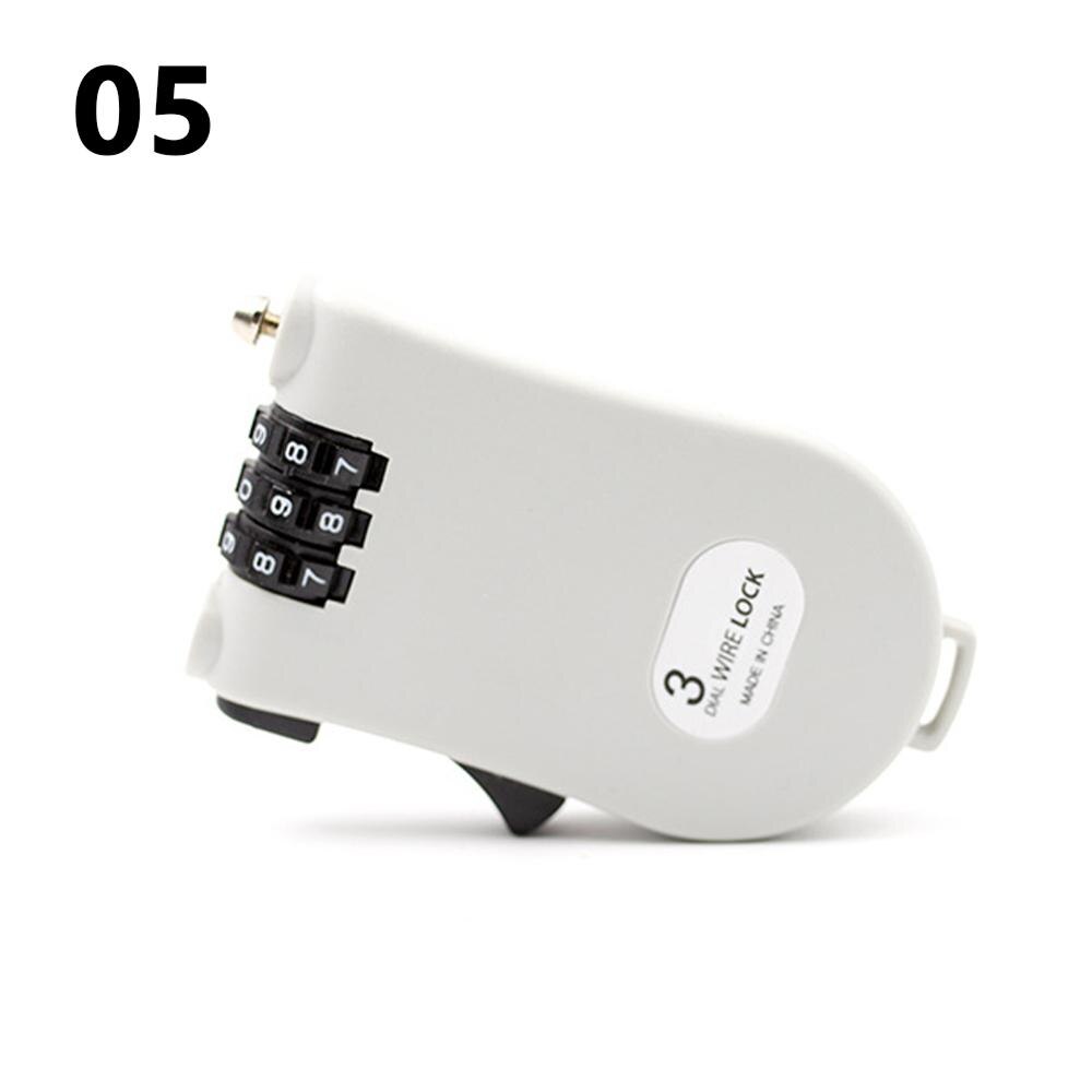 Retractable Mini Luggage Cable Lock 3 Digit Password Combination Bicycle Lock Travel Padlock with 40 Inches Steel Wire for Bike: Beige