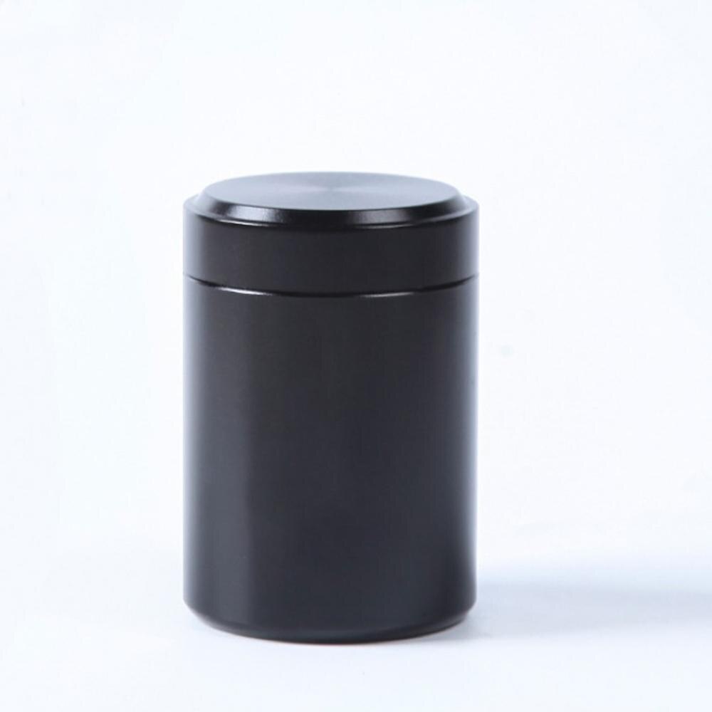 70ML/120MLAirtight Tea Canister Travel Loose Tea Caddy Metal Storage Bottle Kitchen Spice Coffee Powder Container Can: 70ml Black