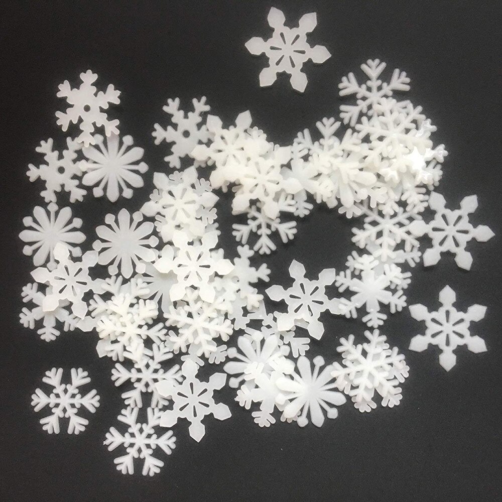 50 pcs/lot Glow In The Dark Snowflake Wall Stickers Window Kids room Christmas Sticker Fluorescent Year wallpaper DIY /d