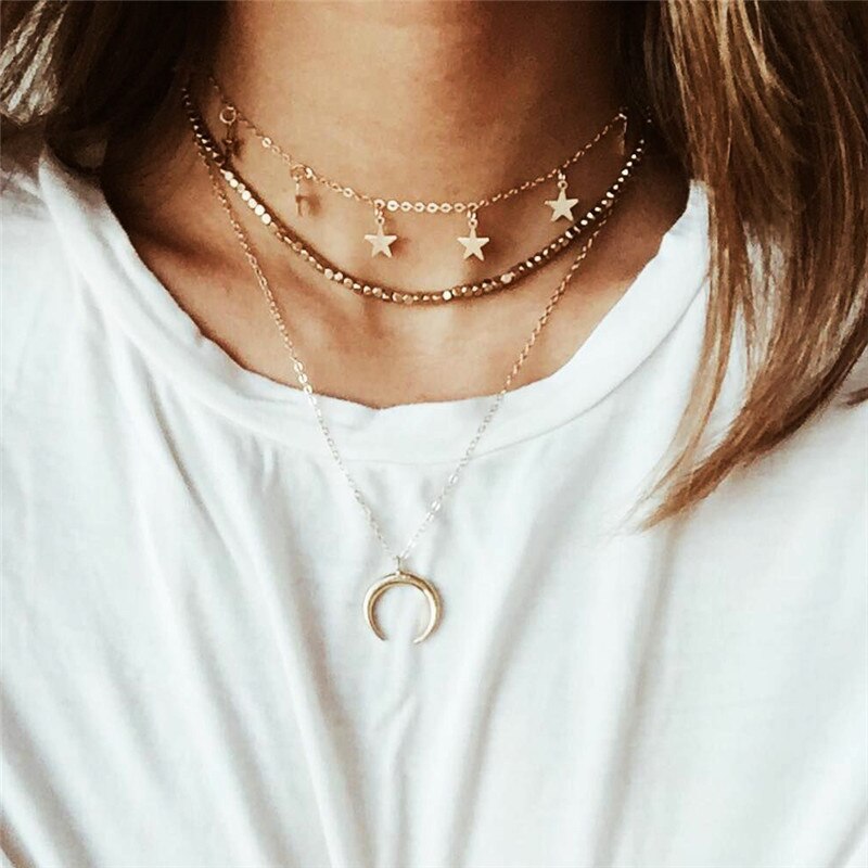 Simple Pearl Beads Chain Choker Necklace Bohemian Statement Clavicle Necklace for Women Collar Pearl Jewelry: OV51816