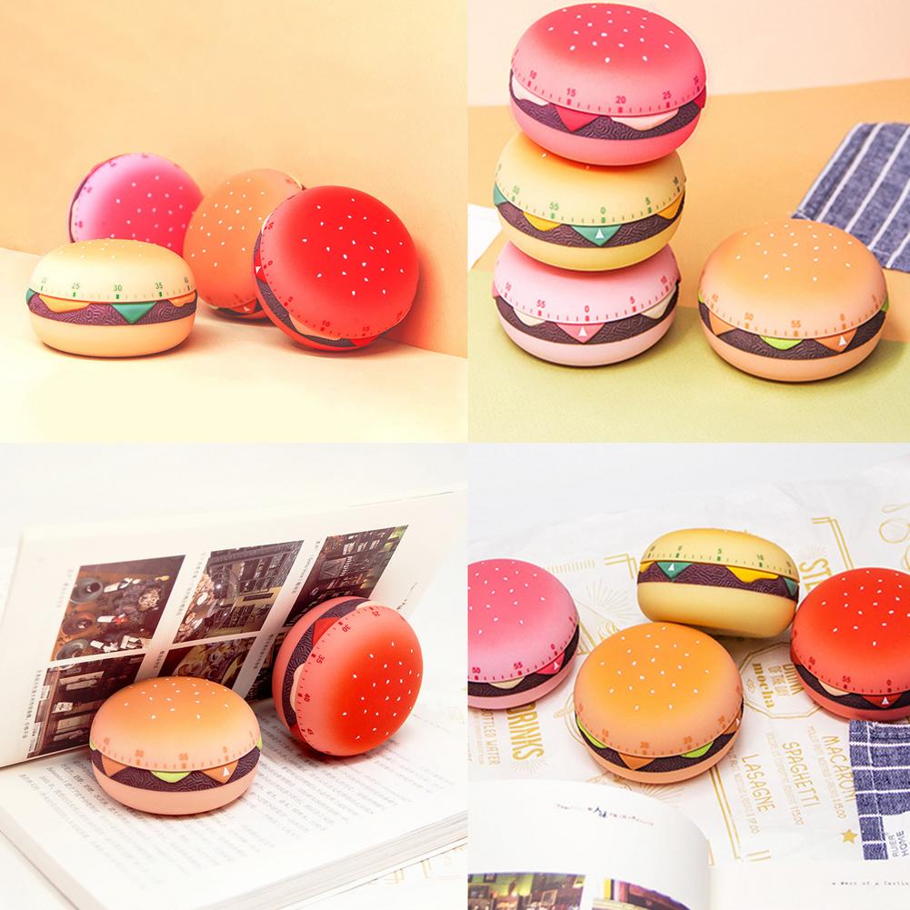 Kitchen Cooking Timer Burger Shape 60 Minutes Mechanical Timer Management Timer Alarm Clock Cooking Baking Tool