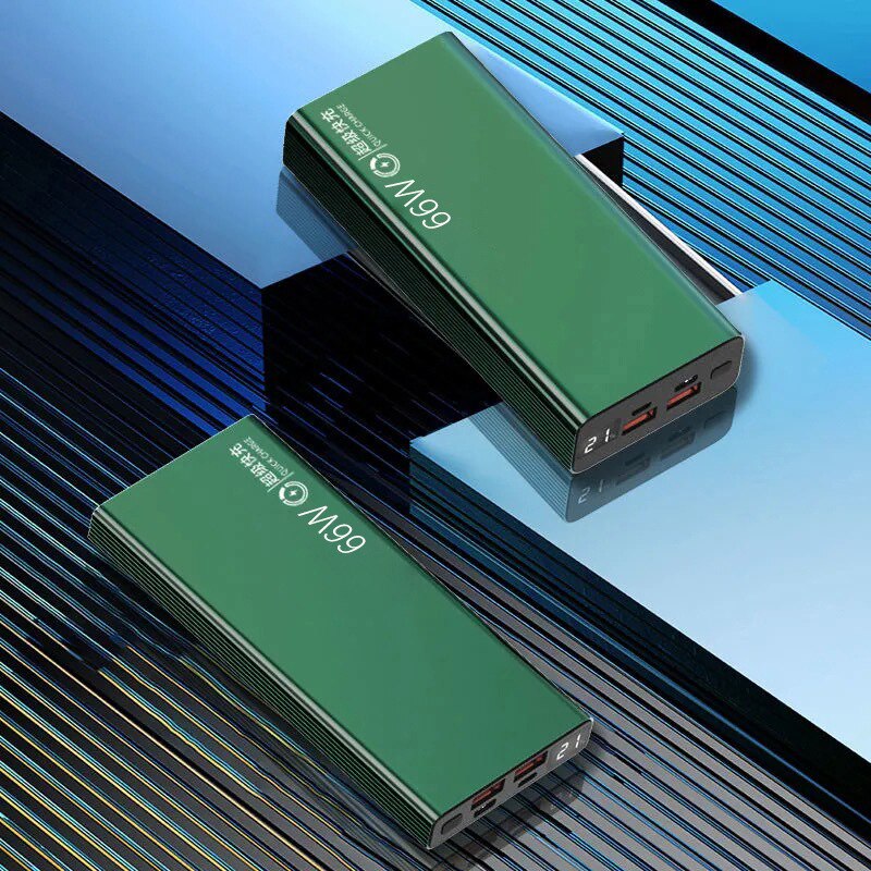 Banco de potência 20000mah 66w carga super rápida para xiaomi huawei iphone bateria externa carregador portátil bateria auxiliar powerbank: Verde / 10000mAh