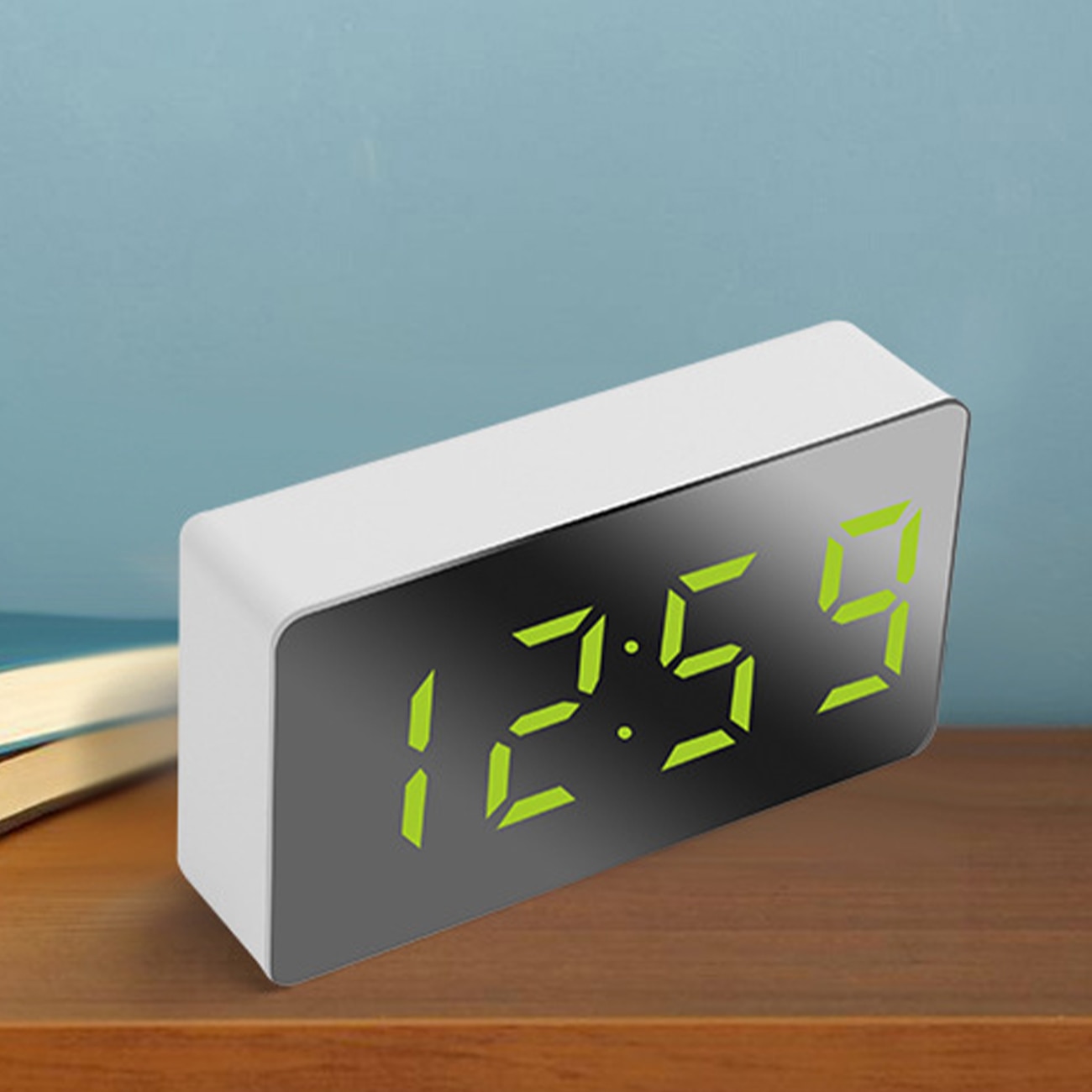 Digital Desk Alarm Clock Digital Mirror LED Big Display Bedroom Snooze Timer Home Electronic Table Clock For Bedroom Living Room