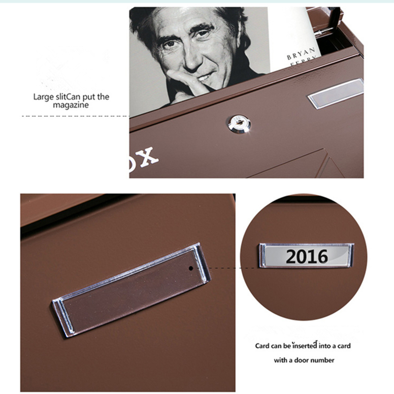 Retro Classic Rainproof Villas Mailbox Outdoor Lockable Wall-Mount Newspaper Boxes Secure Letterbox Garden Post Box F6016