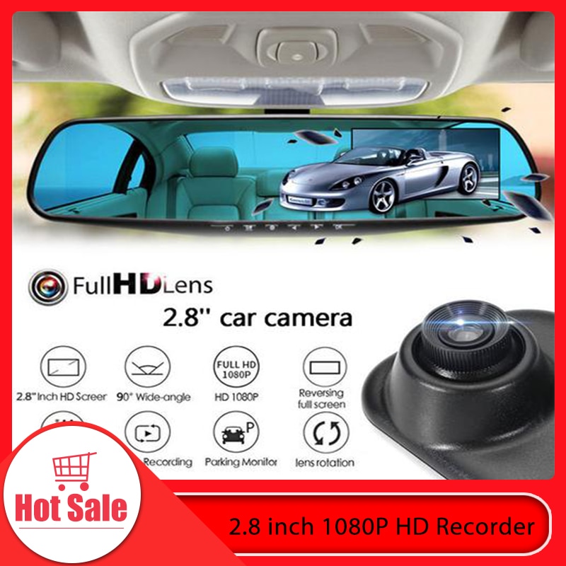 Auto Rijden Recorder 1080P Hd Auto Dvr Achteruitkijkspiegel Dash Cam Camera Video Recorder Bewegingsdetectie