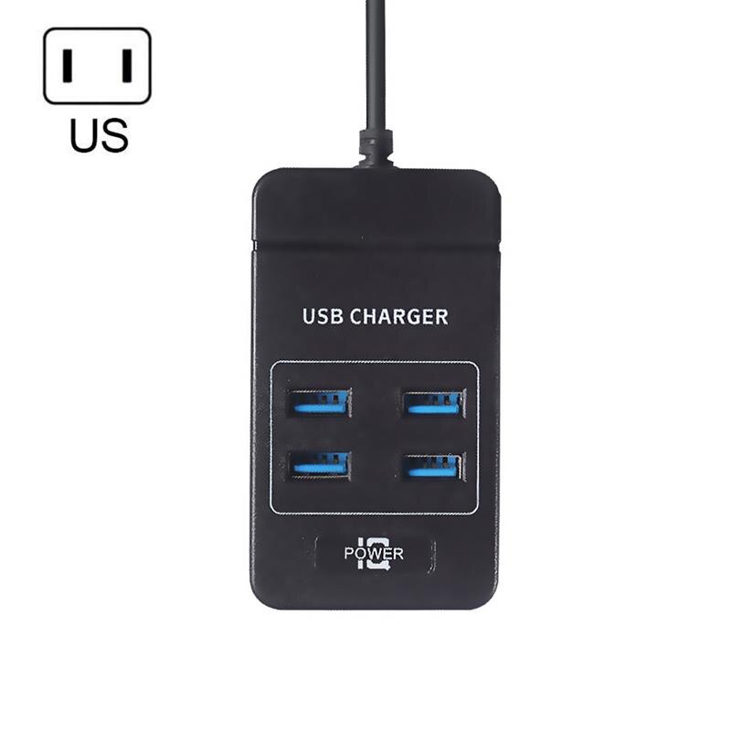 Best 4-PORT USB Port 4A Wall Charger Adapter EU Plug Socket Power Outlet Panel Grounded Electric Wall Charger Adapter Charging: black US