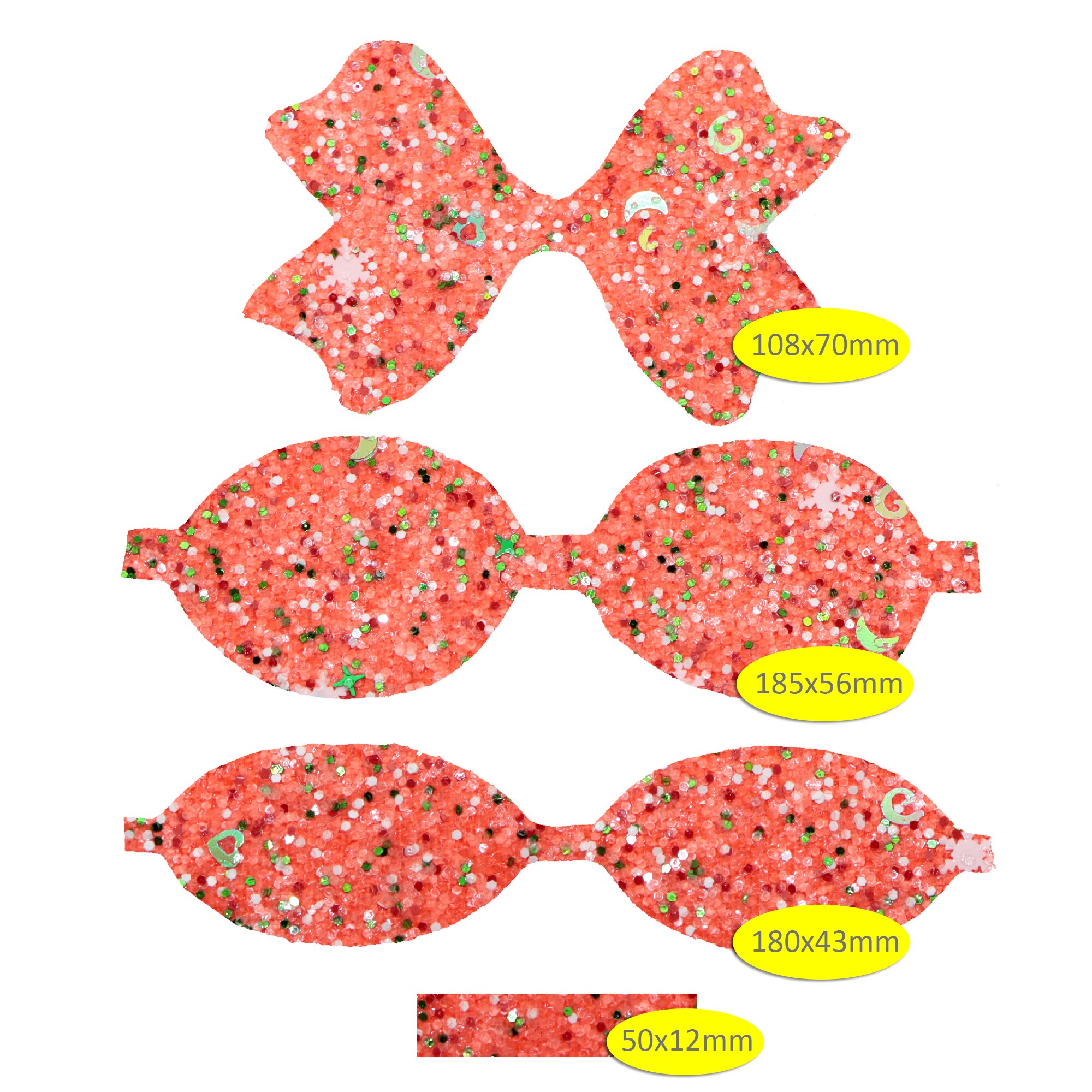 Glitter Faux Synthetic Leather Bow-knot Kit DIY Hair Bow Making For Bow-knot Handmade Material Without Clips,1Yc21159