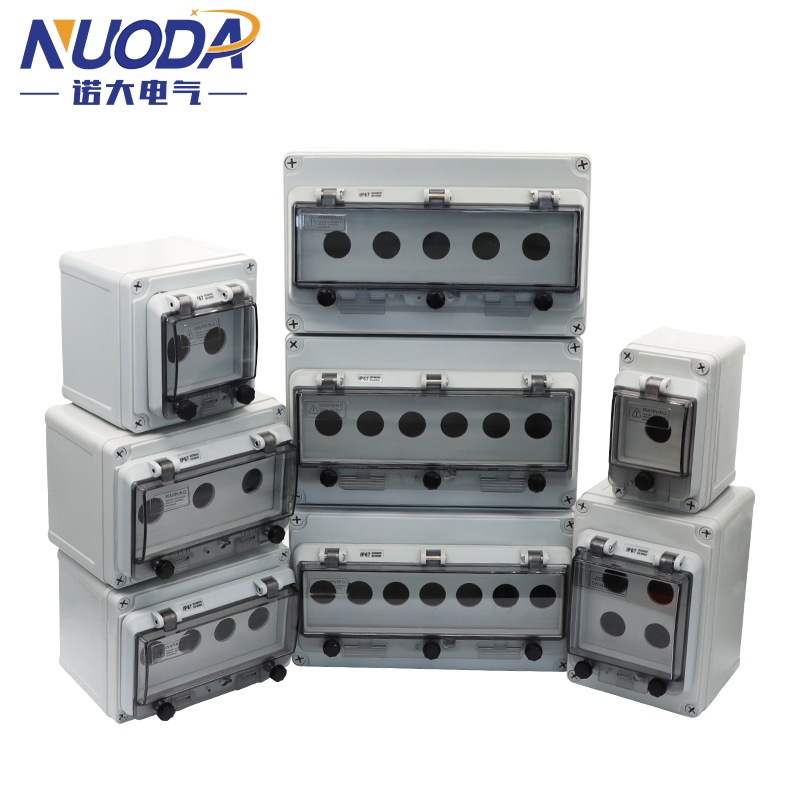 Emergency Stop Control Box Outdoor Button Switch Box With Protective Cover Waterproof Urgent Stop Button Control Box IP67