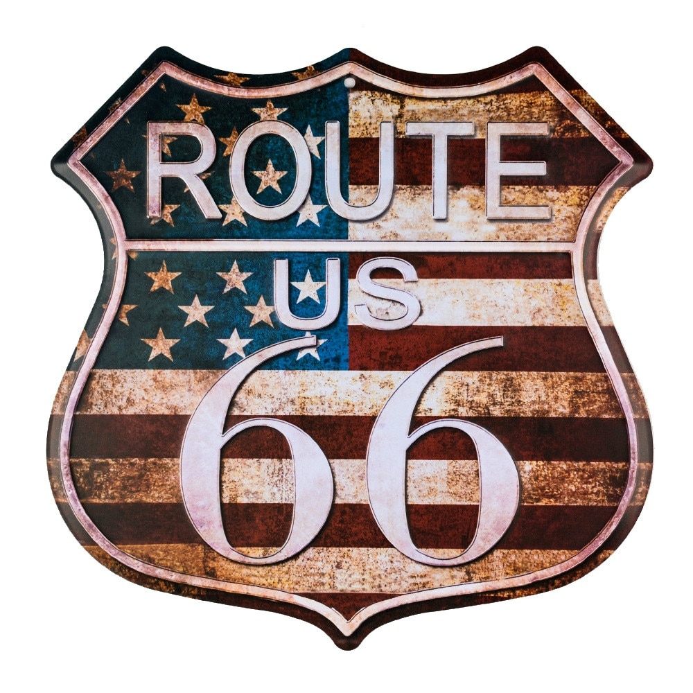 Route 66 American Vintage Metal Novelty Highway Shield
