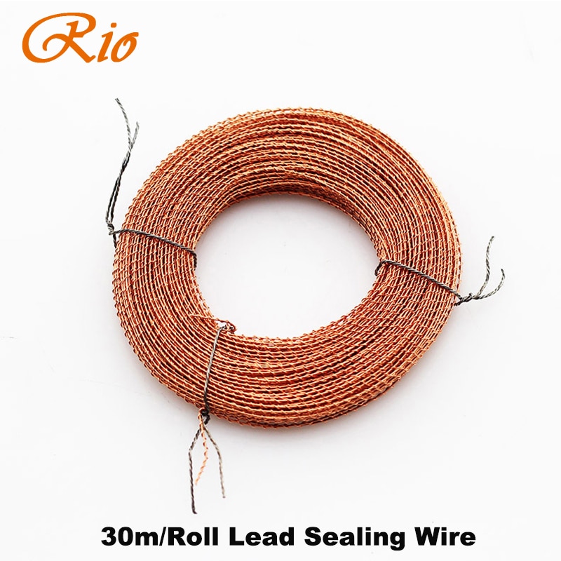 30M/Roll Copper seal wire 50M/Rool Iron wire Two Shares Copper Lead Sealing Wire Used With Various Seals Anti-theft Lead Beans