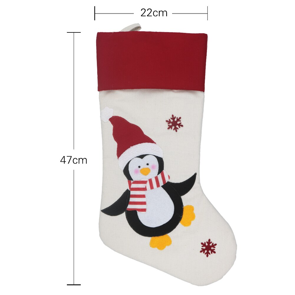 Kinderen kerst non-woven kerstsok kerstman patroon snoepzak kerstversiering