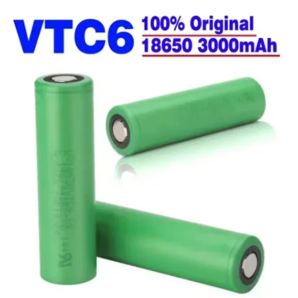 100% Original VTC6 battery 18650 3.7V 3000mAh 30A high discharge rechargeable battery flashlight tool battery