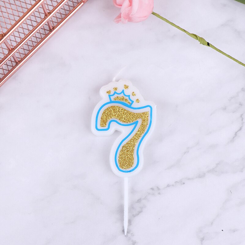 1PC Blue Pink Cake Number Candle Birthday Party 0 1 2 3 4 5 6 7 8 9 Anniversary Cake Numbers Age Candle Party Decoration