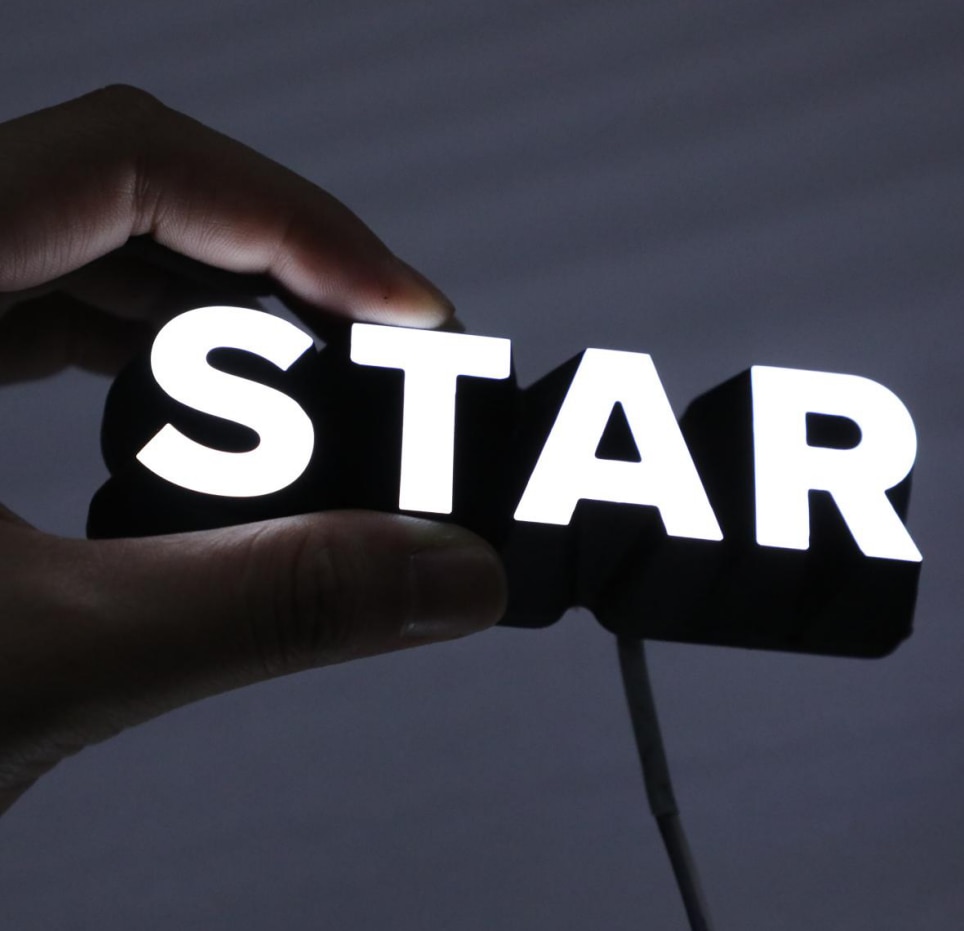 Premium front lit acrylic light letter mini 3d LED signage with bevel edge for shop decoration