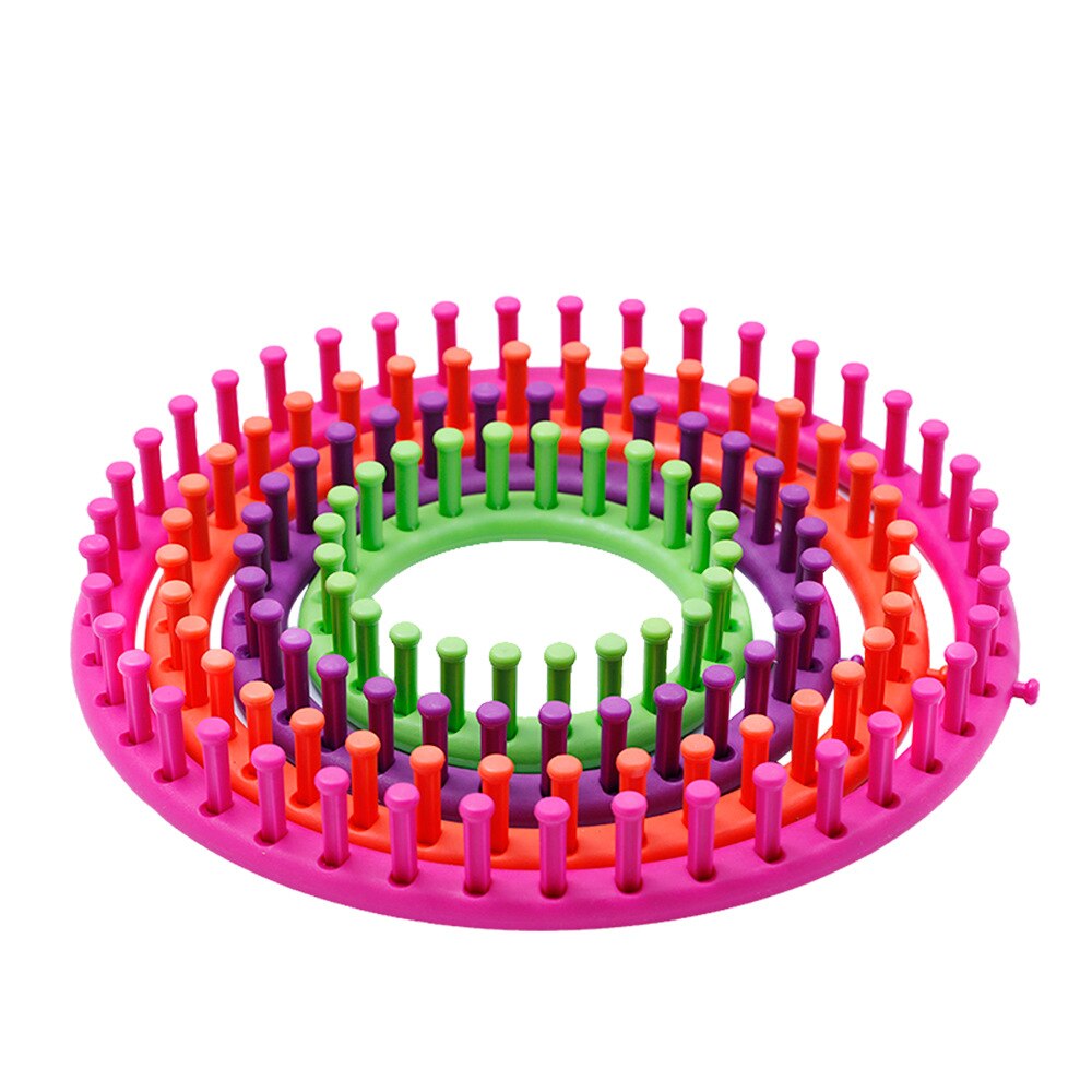 Telar redondo de punto para Kit de herramientas DIY, 4 Uds., sombrero redondo de plástico, bufanda circular, suéter, telar circular, tejido a mano