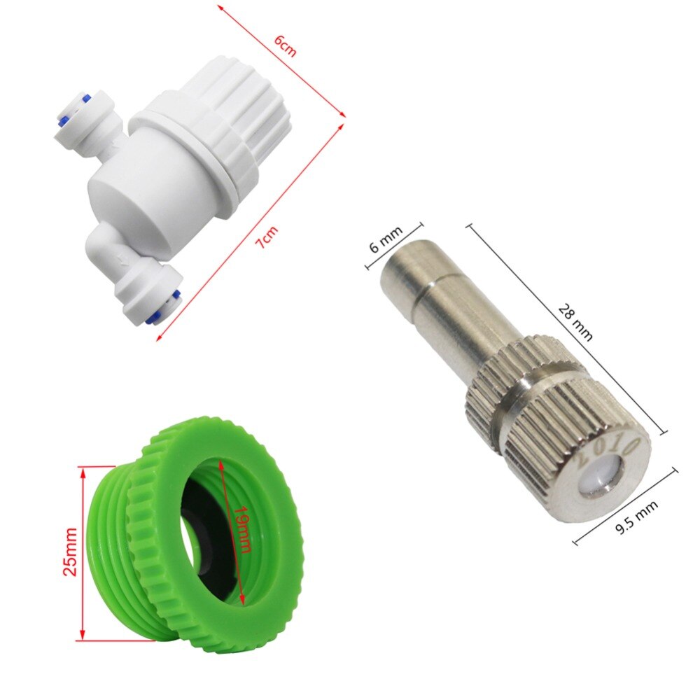DIY Garden Drip Irrigation System Low Pressure Misting Nozzles Kits 5m PU Tube Micro-filter With Slip Lock Tees