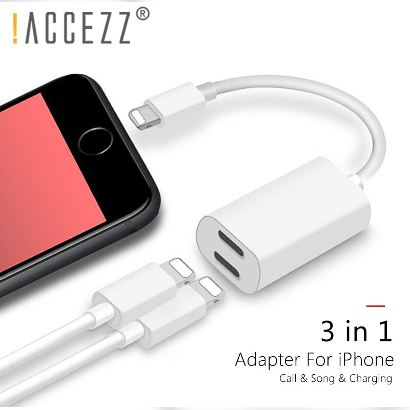 ! ACCEZZ podwójne ładowanie słuchanie adapter oświetlenia słuchawki 2 w 1 opłata dla Iphone audio dla iPhone X 7 8 plus IOS 11 złącze