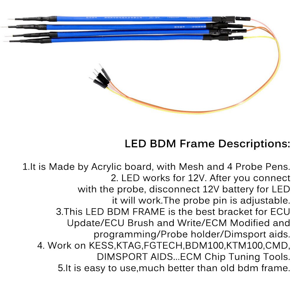 Programmatore LED BDM Kit telaio BDM con quattro penne a sonda per KTAG,KESS,KTM100,FGTECH/BDM100 programmatore ECU LED Set completo telaio BDM