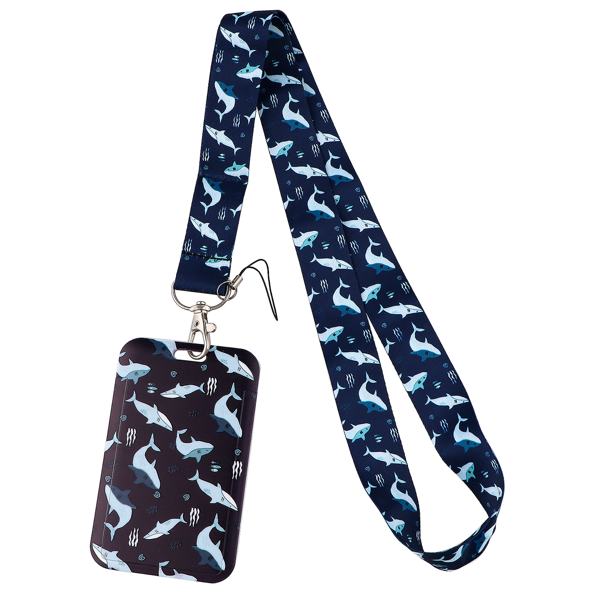 YQ973 Whales Key Lanyard Phone Strap Keychain Lariat Phone Rope Shark Animals Key Cord ID Credit Card Badge Holder: Beige