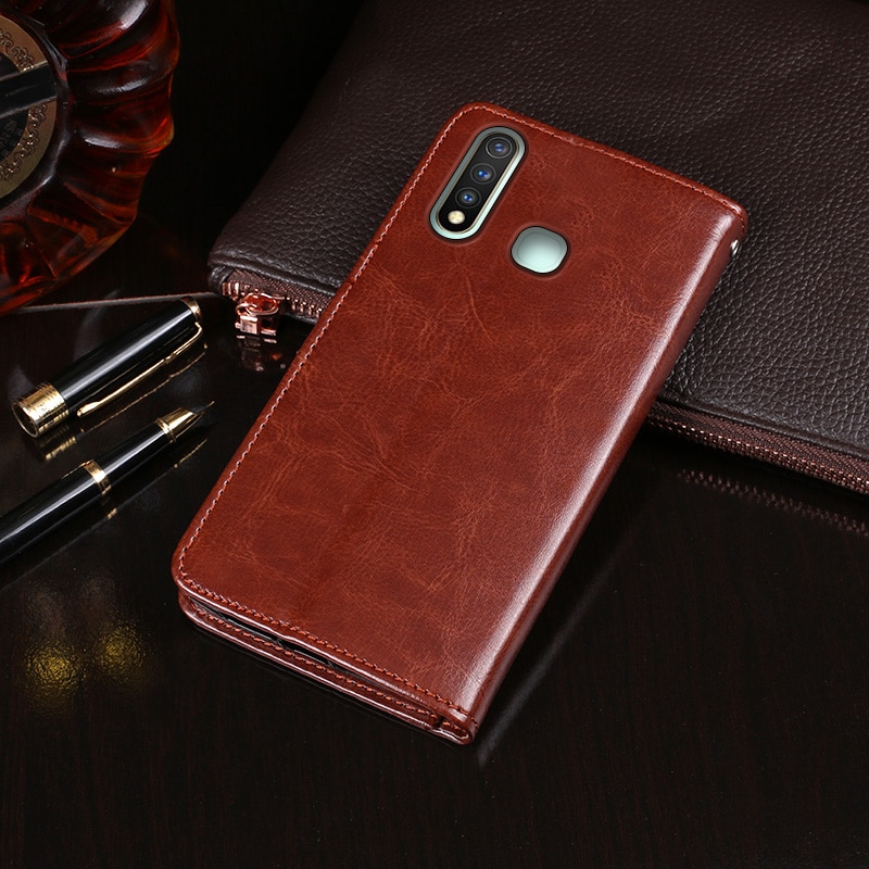 Vivo Y19 fallen 6,53 zoll kippen Brieftasche Geschäft Leder Fundas Telefon fallen Vivo Y19 1915 Abdeckung Capa mit Karte Halfter zubehör