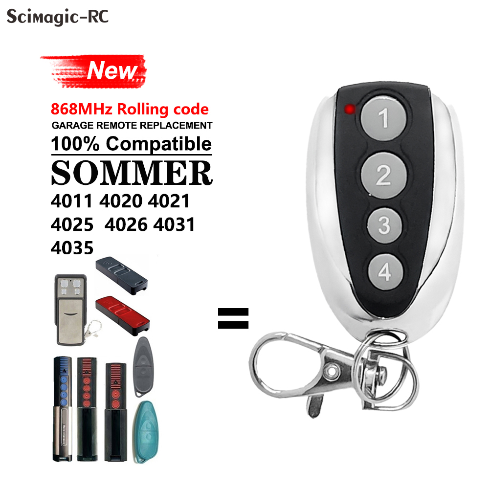 SOMMER 4020 4026 TX03 868-4 Télécommande pour porte de garage 868MHz Rolling Code 4 boutons Emetteur manuel de 4011 4021 4025 4031 4035 APERTO 4021 4025.télécommande sommer porte de garage: WHITE