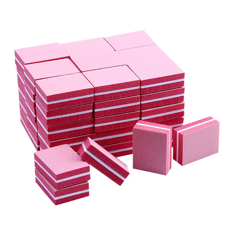 50pcs/packDouble-sided Mini Nail Buffer Blocks Colorful Sponge For Toe Polish Sanding File Strips Polishing Manicure Tools
