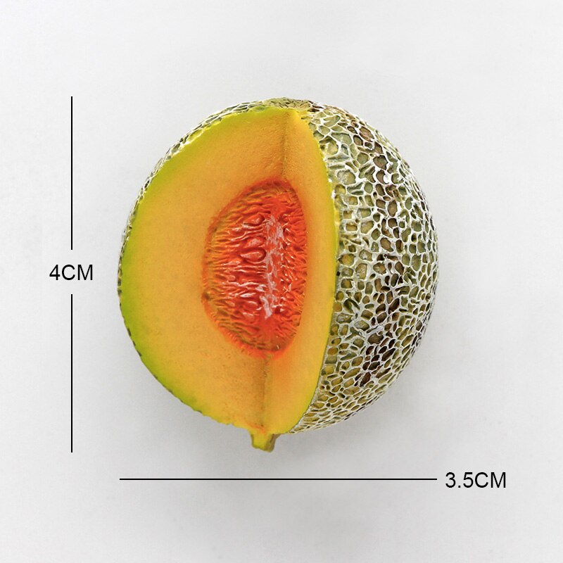 Simulation food 3D fridge magnets magnetic refrigerator paste fruit bread dragon fruit Hami melon ice cream egg home decoration: Hami melon