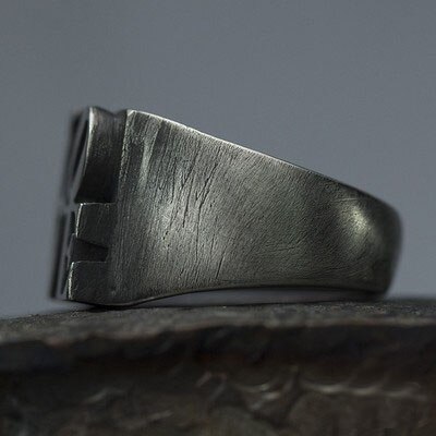 Nooit Vervagen Rvs Liefde Ring Vintage Hamer Retro Punk Sieraden Vinger Man Engagement Sieraden OSR223