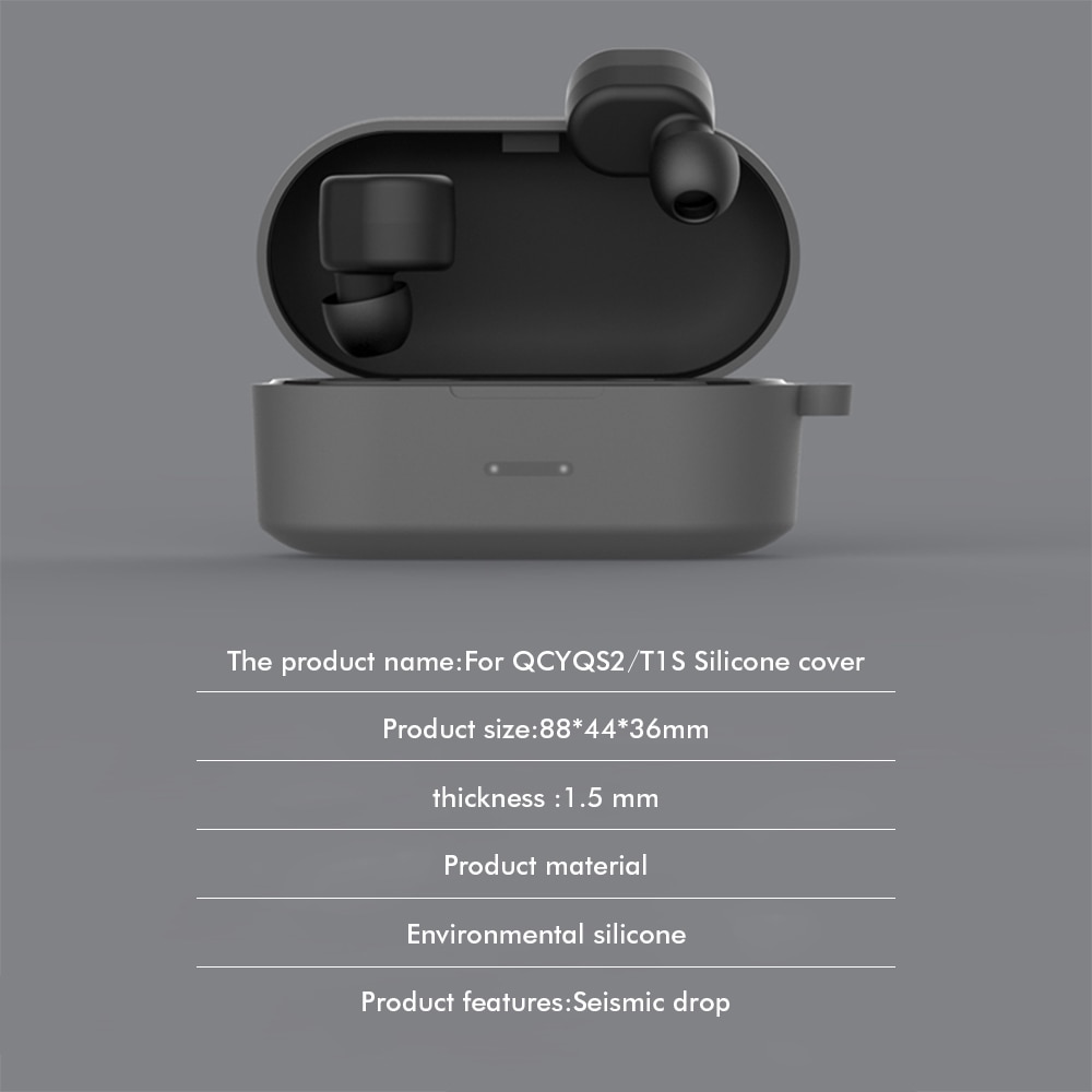 Silicone Case For QCY T1/QS2 true Wireless Bluetooth Earphone Shockproof Protective Bags for QCY T1S 5.0 Cover Case Charging Box