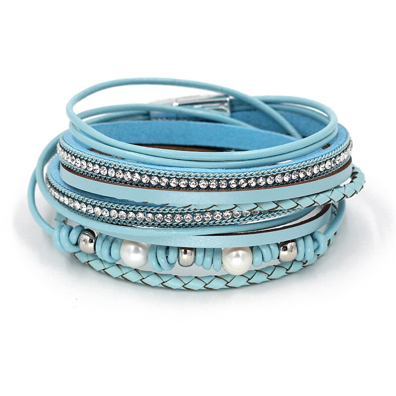 VONNOR frauen Armbänder Boho Schmuck Natürliche Perle mehrschichtig Leder 2 Kreis wickeln Armbinde