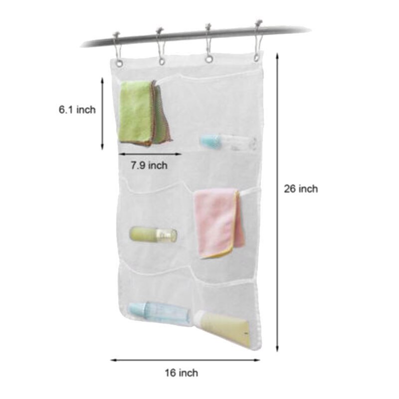 6 Pocket MultiLayer Grid Bath Storage Bathroom Sh... Grandado