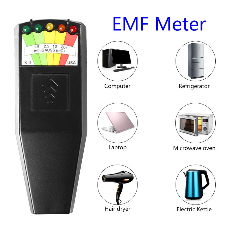 Holdbart emf-måler elektromagnetisk strålingsdetektor bærbar håndholdt digital lcd-tester til elektrisk magnetfelt