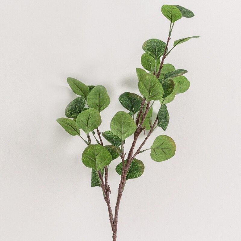 Kunstigt sølv dollar eukalyptusblad til plastblomster husholdningsbutik dest rustik dekoration kløverplante: Dyb safir