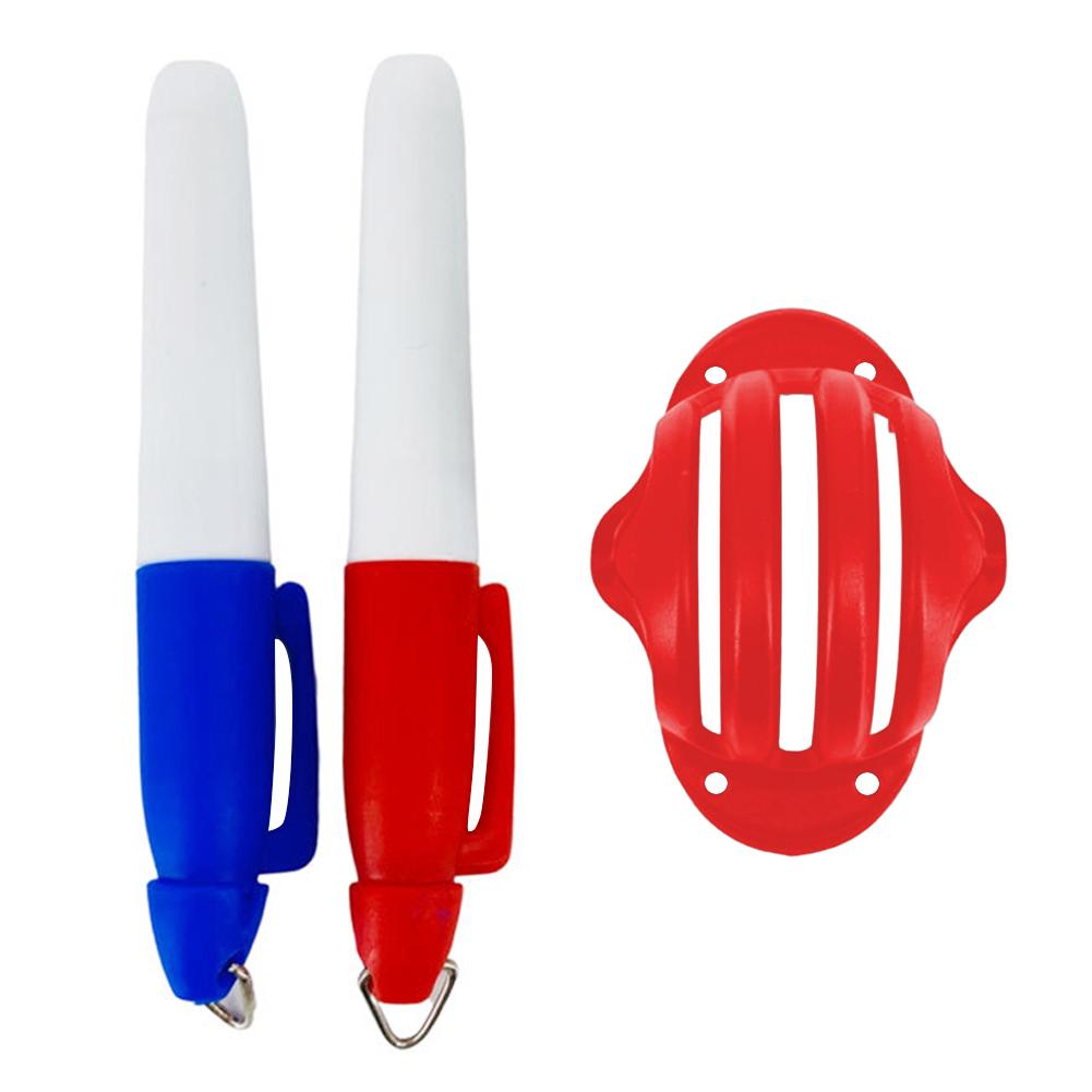 2 Stuks Rood Blauw Golfbal Liner Markers Pen Alignment Tool Liner Bal Markering Pen Tekening Levert: 1