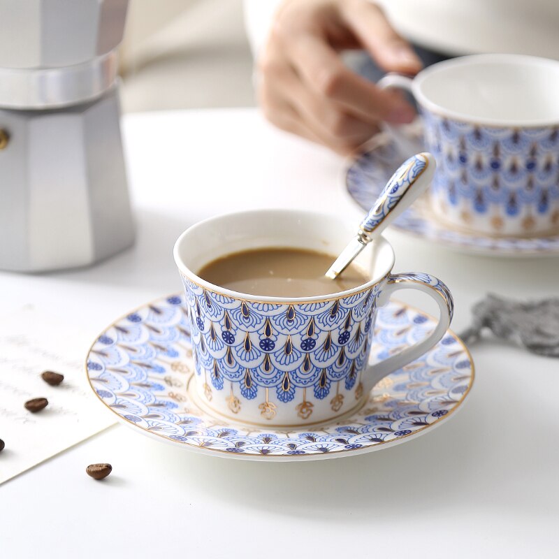 Luxury Coffee Cup Portable Espresso Ceramic Cup Coffee Porcelain Travel Tazas De Cafe Kitchen Utensil BJ50BD