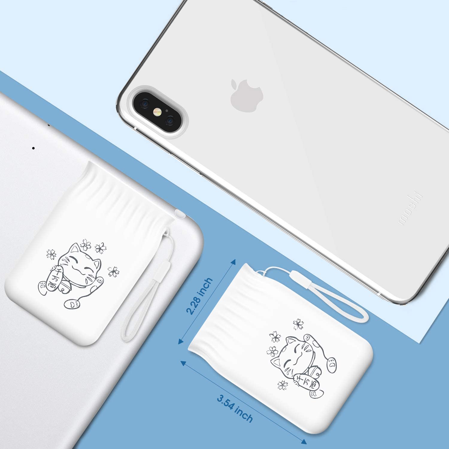 5000mAh cute cat Power Bank Portable Charging External Battery Slim Poverbank For iphone Xiaomi External Battery white powerbak
