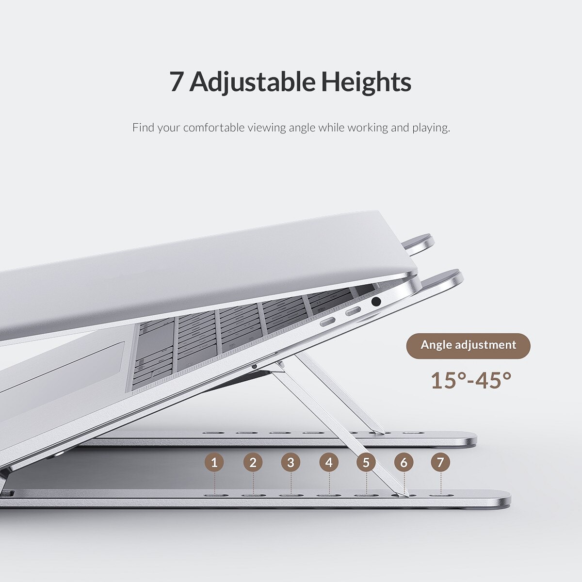 ORICO Foldable Aluminum Laptop Stand Portable Adjustable Aluminum Laptop Stand Computer Stand 7 Corners for MacBook Tablet