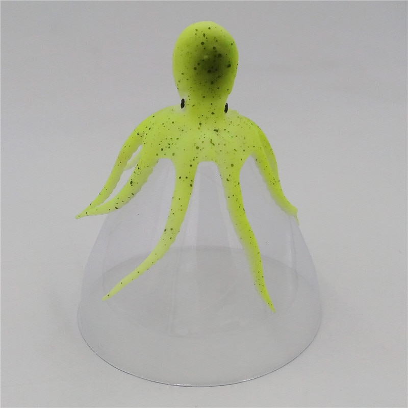 1Pcs Fish Tank Silicone Kunstmatige Octopus Aquarium Fish Tank Fluorescerende Decoraties Octopus Met Zuignap
