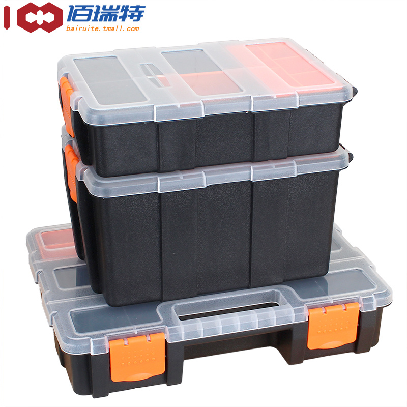 Screw Plastic Tool Case Impact Resistant Suitcase Compact Tool Kit with Storage Case Dividers Boite A Outils Home Repair DK50TB