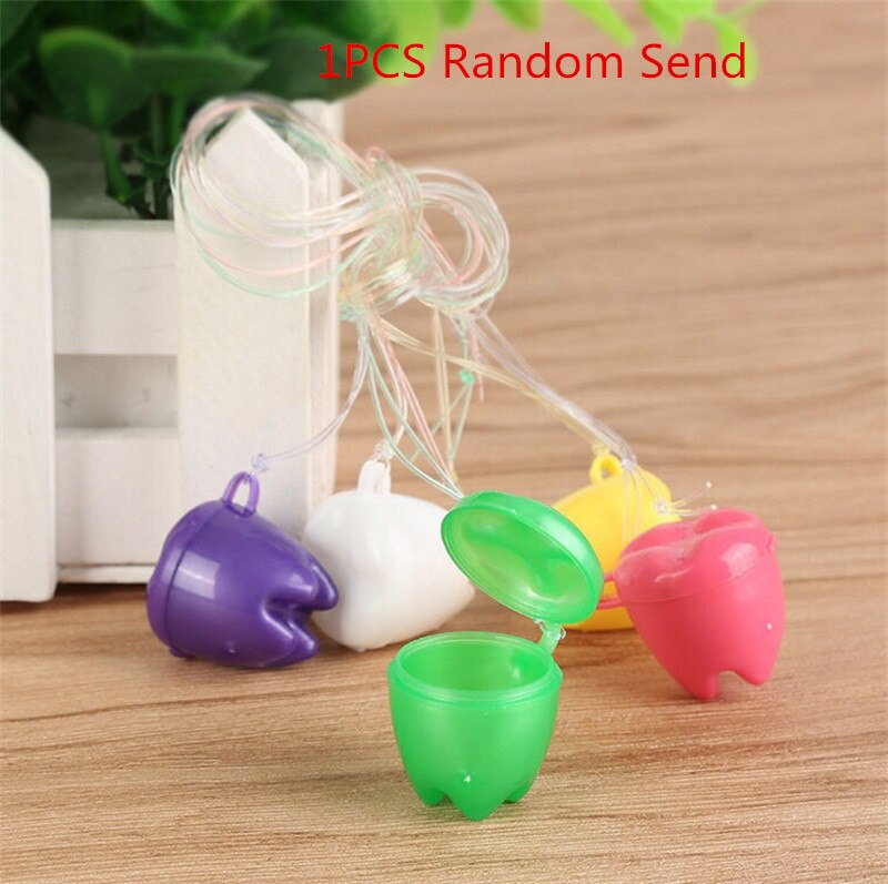 10/1PCS Children's Milk Teeth Storage Boxes Tooth Shape Childhood Souvenir Save Teeth Box Kid Teeth Collecting Mini Container: 1pcs random color