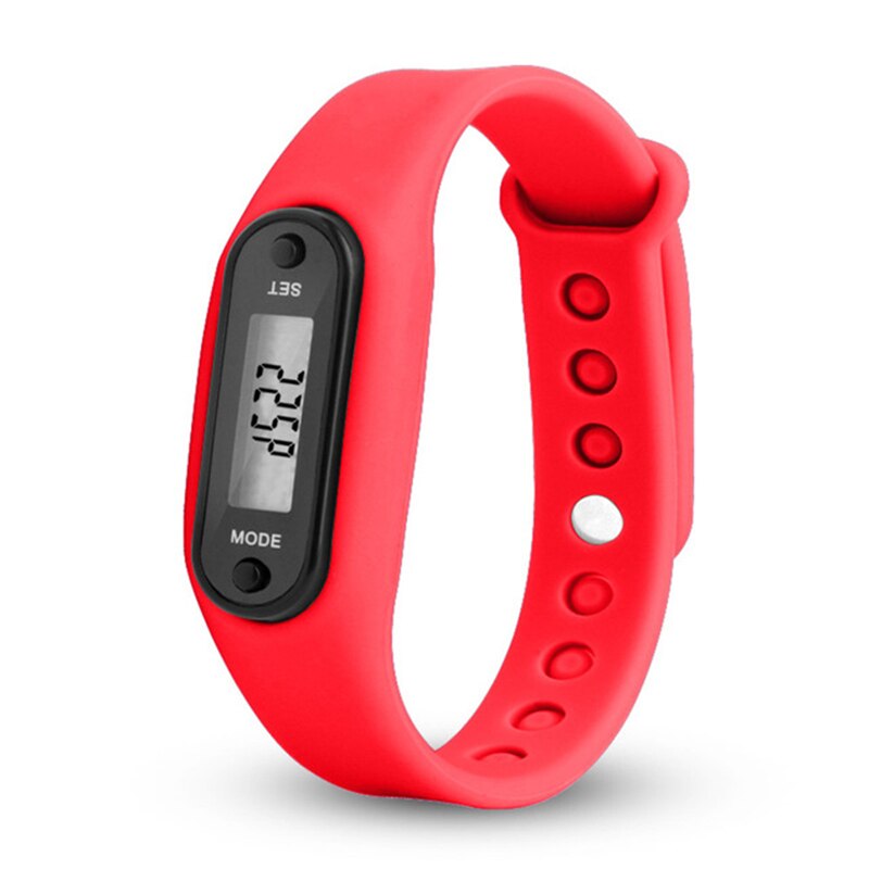 LCD Walking Distance Wrap Cuff Silica Gel Bracelets Run Step Watch Bracelets Pedometer Calorie Counter Digital
