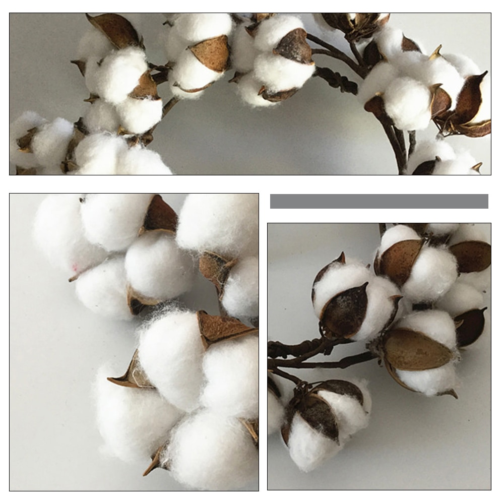 Dried Cotton Flower Simulation Cotton Wreath Christmas Wreath Door Twice Day Artificial Cotton Wreath Decoration