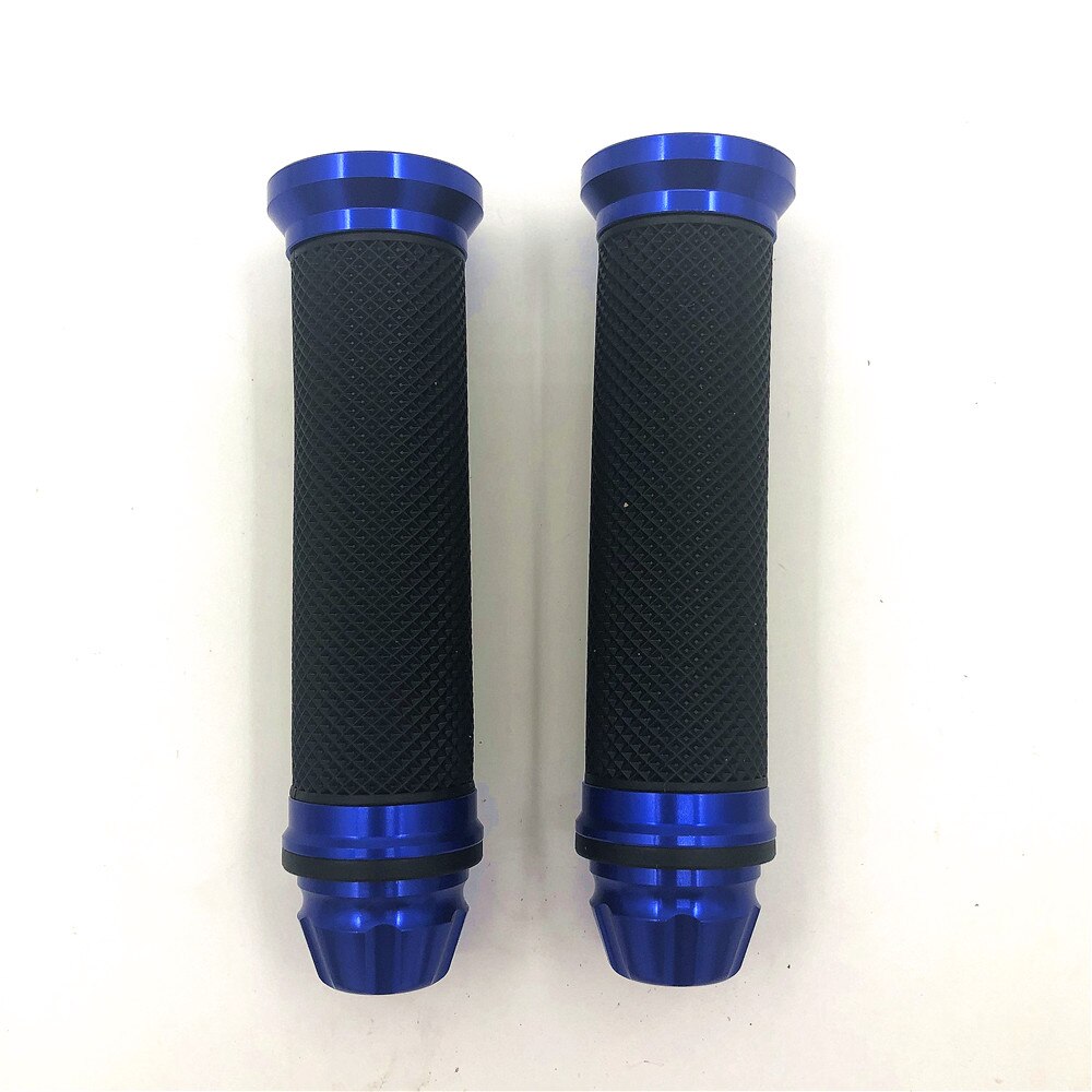 Motorcycle grips hand rubber pedal biker scooter handlebar modified throttle turn Grip Settle Handle Grips: Blue